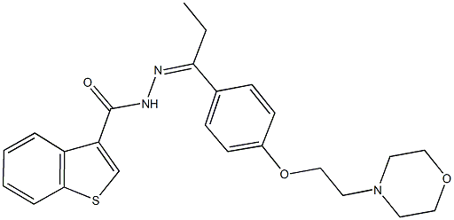 N'-(1-{4-[2-(4-morpholinyl)ethoxy]phenyl}propylidene)-1-benzothiophene-3-carbohydrazide 구조식 이미지