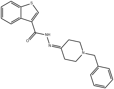 N'-(1-benzyl-4-piperidinylidene)-1-benzothiophene-3-carbohydrazide 구조식 이미지
