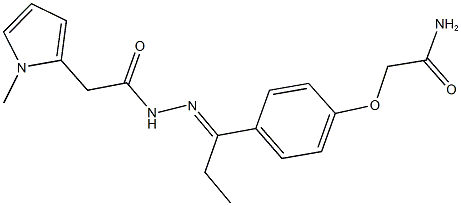 2-(4-{N-[(1-methyl-1H-pyrrol-2-yl)acetyl]propanehydrazonoyl}phenoxy)acetamide 구조식 이미지