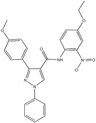 N-{4-(ethyloxy)-2-nitrophenyl}-3-[4-(methyloxy)phenyl]-1-phenyl-1H-pyrazole-4-carboxamide 구조식 이미지