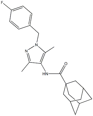 N-[1-(4-fluorobenzyl)-3,5-dimethyl-1H-pyrazol-4-yl]-1-adamantanecarboxamide 구조식 이미지