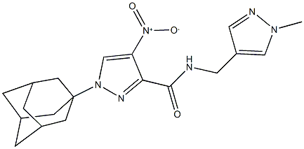 1-(1-adamantyl)-4-nitro-N-[(1-methyl-1H-pyrazol-4-yl)methyl]-1H-pyrazole-3-carboxamide Structure