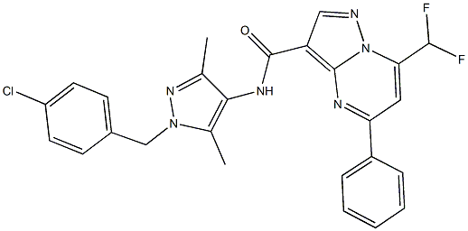 N-[1-(4-chlorobenzyl)-3,5-dimethyl-1H-pyrazol-4-yl]-7-(difluoromethyl)-5-phenylpyrazolo[1,5-a]pyrimidine-3-carboxamide Structure