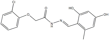 2-(2-chlorophenoxy)-N'-(2,4-dihydroxy-6-methylbenzylidene)acetohydrazide Structure