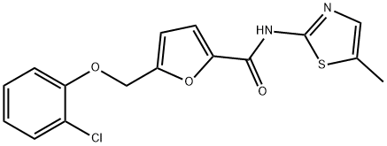5-[(2-chlorophenoxy)methyl]-N-(5-methyl-1,3-thiazol-2-yl)-2-furamide Structure