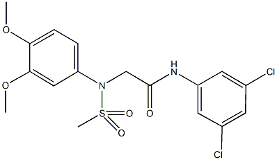 N-(3,5-dichlorophenyl)-2-[3,4-dimethoxy(methylsulfonyl)anilino]acetamide 구조식 이미지