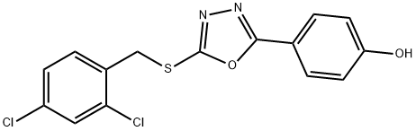 4-(5-{[(2,4-dichlorophenyl)methyl]sulfanyl}-1,3,4-oxadiazol-2-yl)phenol Structure