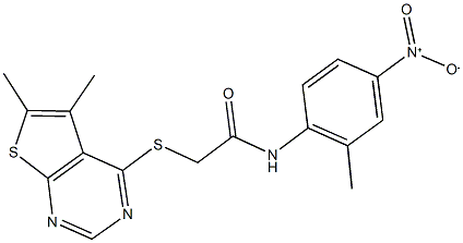 2-[(5,6-dimethylthieno[2,3-d]pyrimidin-4-yl)sulfanyl]-N-{4-nitro-2-methylphenyl}acetamide Structure