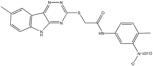 N-{3-nitro-4-methylphenyl}-2-[(8-methyl-5H-[1,2,4]triazino[5,6-b]indol-3-yl)sulfanyl]acetamide Structure