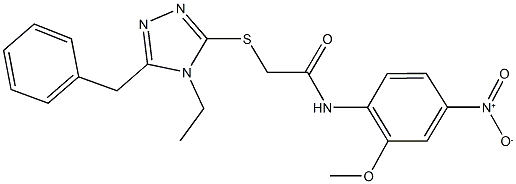 2-[(5-benzyl-4-ethyl-4H-1,2,4-triazol-3-yl)sulfanyl]-N-{4-nitro-2-methoxyphenyl}acetamide Structure