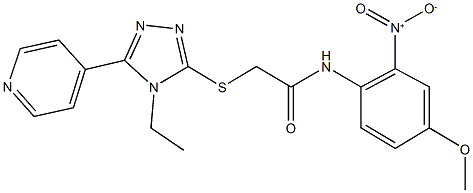 2-[(4-ethyl-5-pyridin-4-yl-4H-1,2,4-triazol-3-yl)sulfanyl]-N-[2-nitro-4-(methyloxy)phenyl]acetamide Structure