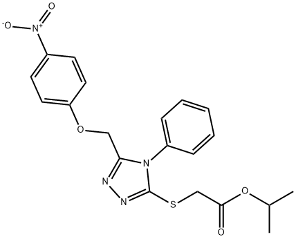 1-methylethyl ({5-[({4-nitrophenyl}oxy)methyl]-4-phenyl-4H-1,2,4-triazol-3-yl}sulfanyl)acetate Structure