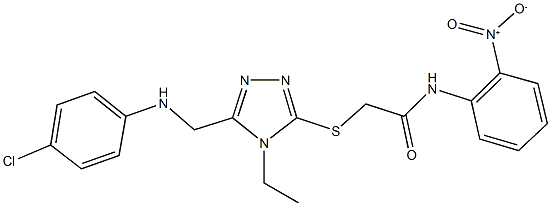 2-[(5-{[(4-chlorophenyl)amino]methyl}-4-ethyl-4H-1,2,4-triazol-3-yl)sulfanyl]-N-{2-nitrophenyl}acetamide Structure