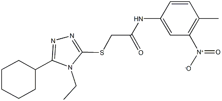 2-[(5-cyclohexyl-4-ethyl-4H-1,2,4-triazol-3-yl)sulfanyl]-N-{3-nitro-4-methylphenyl}acetamide Structure