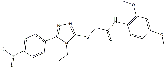 N-(2,4-dimethoxyphenyl)-2-[(4-ethyl-5-{4-nitrophenyl}-4H-1,2,4-triazol-3-yl)sulfanyl]acetamide Structure