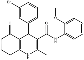 4-(3-bromophenyl)-2-methyl-N-[2-(methyloxy)phenyl]-5-oxo-1,4,5,6,7,8-hexahydroquinoline-3-carboxamide 구조식 이미지