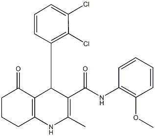 4-(2,3-dichlorophenyl)-2-methyl-N-[2-(methyloxy)phenyl]-5-oxo-1,4,5,6,7,8-hexahydroquinoline-3-carboxamide 구조식 이미지