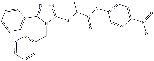 2-{[4-benzyl-5-(3-pyridinyl)-4H-1,2,4-triazol-3-yl]sulfanyl}-N-{4-nitrophenyl}propanamide Structure