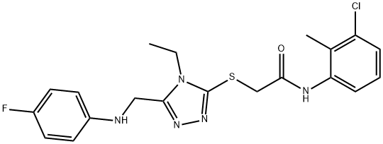 N-(3-chloro-2-methylphenyl)-2-({4-ethyl-5-[(4-fluoroanilino)methyl]-4H-1,2,4-triazol-3-yl}sulfanyl)acetamide Structure