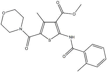 methyl 4-methyl-2-{[(2-methylphenyl)carbonyl]amino}-5-(morpholin-4-ylcarbonyl)thiophene-3-carboxylate Structure