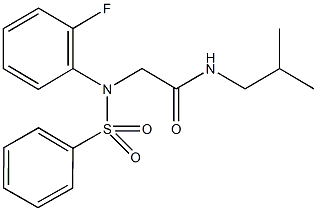 2-[2-fluoro(phenylsulfonyl)anilino]-N-isobutylacetamide 구조식 이미지