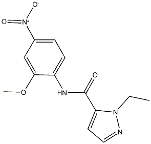 1-ethyl-N-{4-nitro-2-methoxyphenyl}-1H-pyrazole-5-carboxamide 구조식 이미지