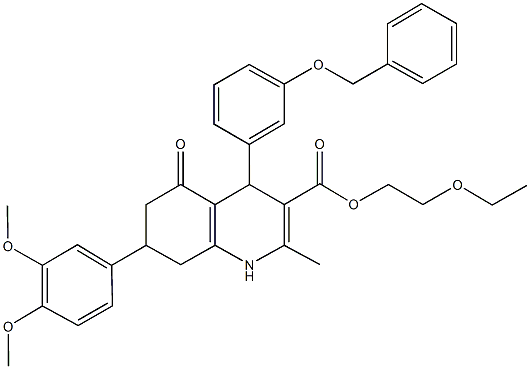 2-ethoxyethyl 4-[3-(benzyloxy)phenyl]-7-(3,4-dimethoxyphenyl)-2-methyl-5-oxo-1,4,5,6,7,8-hexahydro-3-quinolinecarboxylate 구조식 이미지