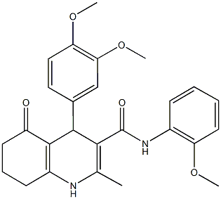 4-(3,4-dimethoxyphenyl)-N-(2-methoxyphenyl)-2-methyl-5-oxo-1,4,5,6,7,8-hexahydro-3-quinolinecarboxamide 구조식 이미지
