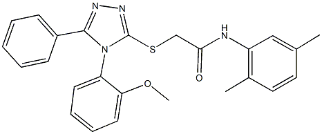 N-(2,5-dimethylphenyl)-2-{[4-(2-methoxyphenyl)-5-phenyl-4H-1,2,4-triazol-3-yl]sulfanyl}acetamide 구조식 이미지