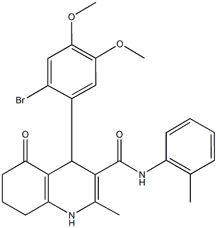 4-(2-bromo-4,5-dimethoxyphenyl)-2-methyl-N-(2-methylphenyl)-5-oxo-1,4,5,6,7,8-hexahydro-3-quinolinecarboxamide Structure