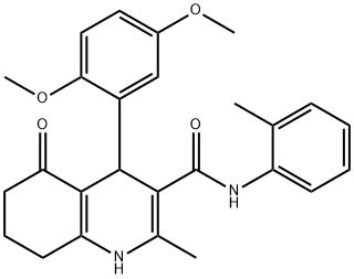 4-(2,5-dimethoxyphenyl)-2-methyl-N-(2-methylphenyl)-5-oxo-1,4,5,6,7,8-hexahydro-3-quinolinecarboxamide 구조식 이미지