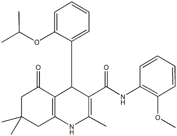 4-(2-isopropoxyphenyl)-N-(2-methoxyphenyl)-2,7,7-trimethyl-5-oxo-1,4,5,6,7,8-hexahydro-3-quinolinecarboxamide 구조식 이미지