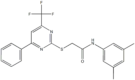 N-(3,5-dimethylphenyl)-2-{[4-phenyl-6-(trifluoromethyl)-2-pyrimidinyl]sulfanyl}acetamide Structure