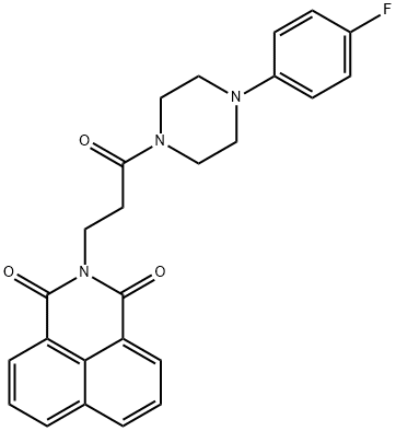 2-{3-[4-(4-fluorophenyl)-1-piperazinyl]-3-oxopropyl}-1H-benzo[de]isoquinoline-1,3(2H)-dione 구조식 이미지