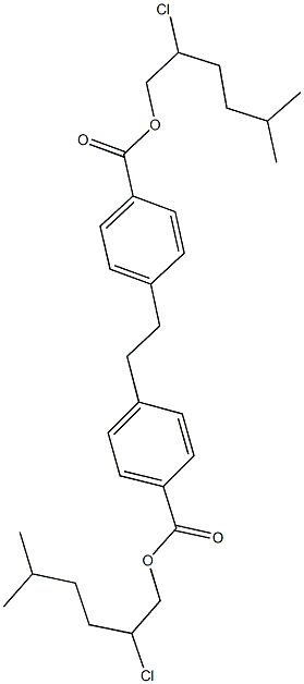 2-chloro-5-methylhexyl 4-[2-(4-{[(2-chloro-5-methylhexyl)oxy]carbonyl}phenyl)ethyl]benzoate Structure