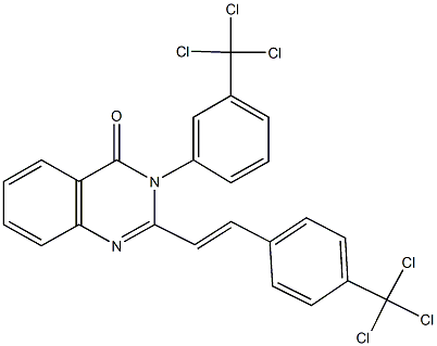 3-[3-(trichloromethyl)phenyl]-2-{2-[4-(trichloromethyl)phenyl]vinyl}-4(3H)-quinazolinone Structure