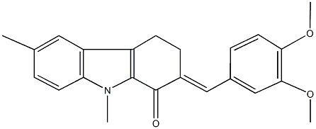 2-(3,4-dimethoxybenzylidene)-6,9-dimethyl-2,3,4,9-tetrahydro-1H-carbazol-1-one 구조식 이미지