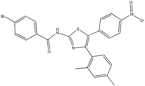 4-bromo-N-(4-(2,4-dimethylphenyl)-5-{4-nitrophenyl}-1,3-thiazol-2-yl)benzamide 구조식 이미지