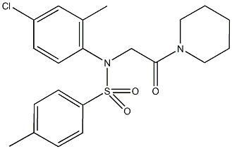 N-(4-chloro-2-methylphenyl)-4-methyl-N-[2-oxo-2-(1-piperidinyl)ethyl]benzenesulfonamide 구조식 이미지