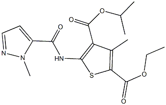 2-ethyl 4-isopropyl 3-methyl-5-{[(1-methyl-1H-pyrazol-5-yl)carbonyl]amino}-2,4-thiophenedicarboxylate Structure