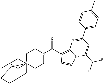 3-{[4-(2-adamantyl)-1-piperazinyl]carbonyl}-7-(difluoromethyl)-5-(4-methylphenyl)pyrazolo[1,5-a]pyrimidine 구조식 이미지