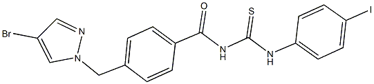 N-{4-[(4-bromo-1H-pyrazol-1-yl)methyl]benzoyl}-N'-(4-iodophenyl)thiourea Structure