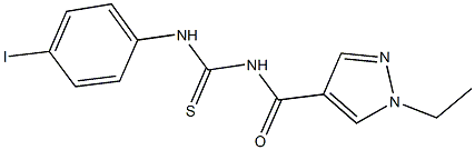 N-[(1-ethyl-1H-pyrazol-4-yl)carbonyl]-N'-(4-iodophenyl)thiourea 구조식 이미지