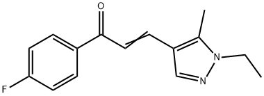 3-(1-ethyl-5-methyl-1H-pyrazol-4-yl)-1-(4-fluorophenyl)-2-propen-1-one 구조식 이미지