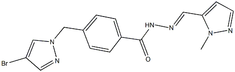 4-[(4-bromo-1H-pyrazol-1-yl)methyl]-N'-[(1-methyl-1H-pyrazol-5-yl)methylene]benzohydrazide Structure