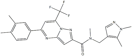 5-(3,4-dimethylphenyl)-N-[(1,5-dimethyl-1H-pyrazol-4-yl)methyl]-N-methyl-7-(trifluoromethyl)pyrazolo[1,5-a]pyrimidine-2-carboxamide Structure