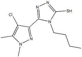 4-butyl-5-(4-chloro-1,5-dimethyl-1H-pyrazol-3-yl)-4H-1,2,4-triazole-3-thiol Structure