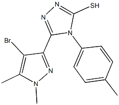 5-(4-bromo-1,5-dimethyl-1H-pyrazol-3-yl)-4-(4-methylphenyl)-4H-1,2,4-triazole-3-thiol 구조식 이미지