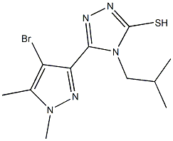 5-(4-bromo-1,5-dimethyl-1H-pyrazol-3-yl)-4-isobutyl-4H-1,2,4-triazole-3-thiol 구조식 이미지