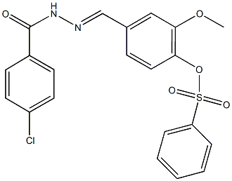 4-[2-(4-chlorobenzoyl)carbohydrazonoyl]-2-methoxyphenyl benzenesulfonate Structure